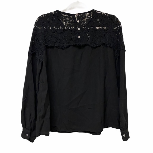 Lulus Picture This Black Long Sleeve Lace Top Sz M - Picture 7 of 12